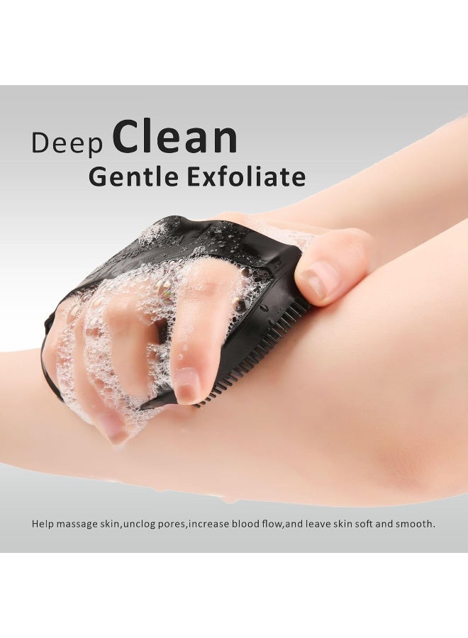 استريكو فرشاة الجسم المصنوعة من السيليكون، فرشاة تقشير سوداء مع شعيرات ناعمة ومرنة، لتنظيف الجسم بالكامل وتعزيز الدورة الدموية - Image 2